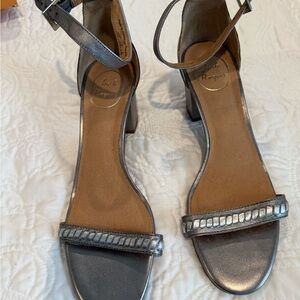 Jack Rogers Metallic Silver Heeled Sandals